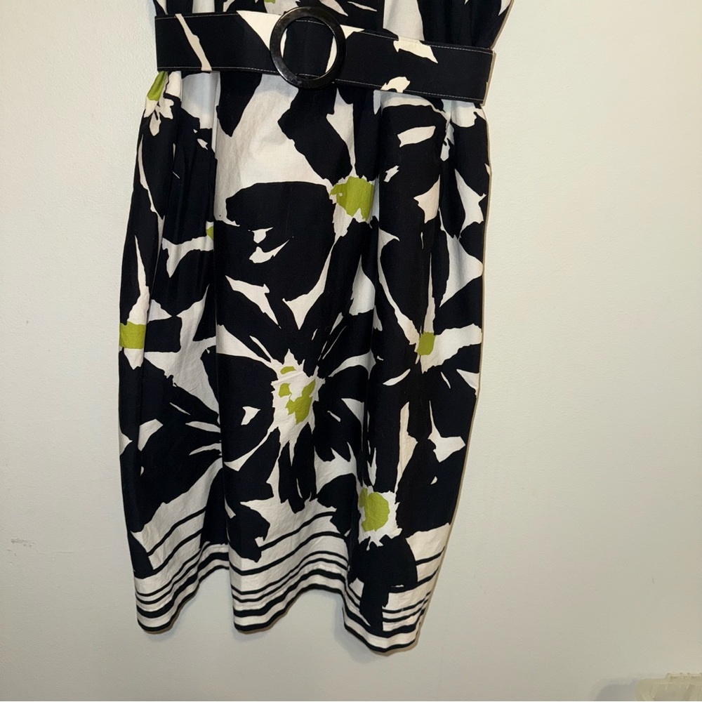 Jessica Howard Vintage Black White Fit & Flare Dress Belted Y2K - Picture 3 of 7